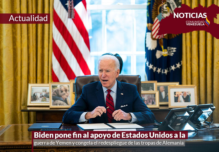 Biden pone fin al apoyo de Estados Unidos a la guerra de Yemen y congela el redespliegue de las tropas de Alemania