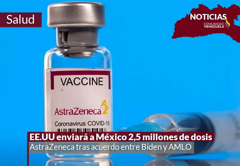 EE.UU enviará a México 2,5 millones de dosis de AstraZeneca tras acuerdo entre Biden y AMLO