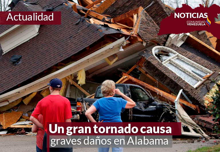 Un gran tornado causa graves daños en Alabama