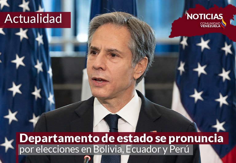 Departamento de estado se pronuncia por elecciones en Bolivia, Ecuador y Perú